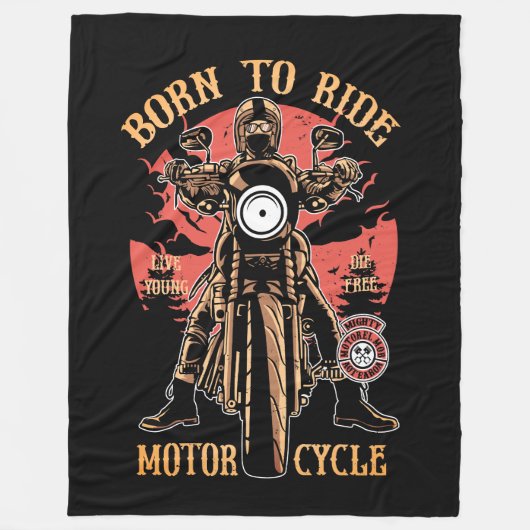  motorrijwiel fleece deken (Voorkant)