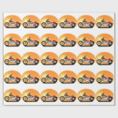 Motorrijwiel in de zonsondergang cadeaupapier (Vlak)