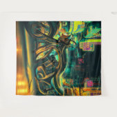 Motorrijwiel in Neon City Wandkleed (Voorkant (horizontaal))