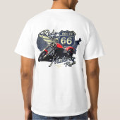 Motorrijwiel langs de historische route 66 t-shirt (Achterkant)