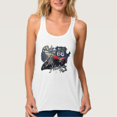 Motorrijwiel langs de historische route 66 tanktop (Voorkant)