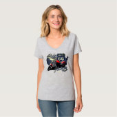 Motorrijwiel langs de historische route 66 Trip op T-shirt (Voorkant volledig)