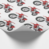 Motorrijwiel met rood en zwart op de weg/Enduro Cadeaupapier (Hoek)