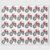 Motorrijwiel met rood en zwart op de weg/Enduro Cadeaupapier (Vlak)