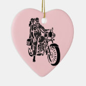 Motorrijwiel met skelet keramisch ornament (Rechts)