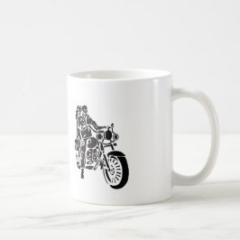 Motorrijwiel met skelet koffiemok