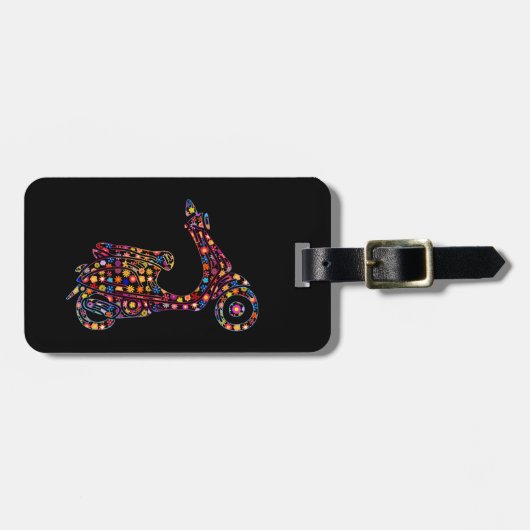 Motorrijwiel met ventilator bagagelabel (Voorkant horizontaal)