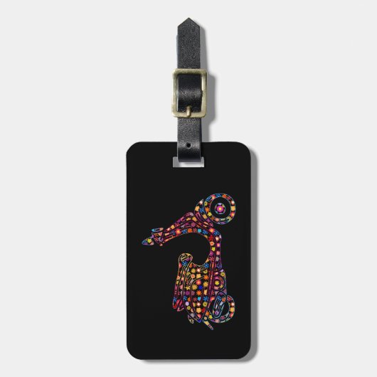 Motorrijwiel met ventilator bagagelabel (Voorkant verticaal)