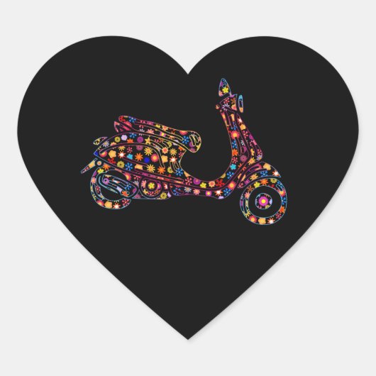Motorrijwiel met ventilator hart sticker (Voorkant)