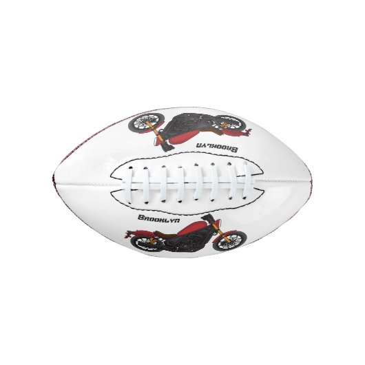 Motorrijwiel met wolkruisstijl american football (Voorkant)