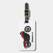 Motorrijwiel met wolkruisstijl bagagelabel (Voorkant verticaal)