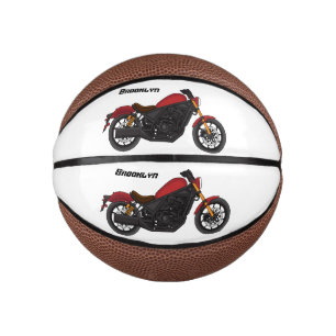 Motorrijwiel met wolkruisstijl basketbal
