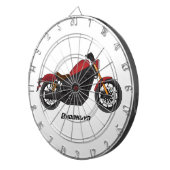 Motorrijwiel met wolkruisstijl dartbord (Voorkant Rechts)