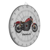 Motorrijwiel met wolkruisstijl dartbord (Voorkant Links)