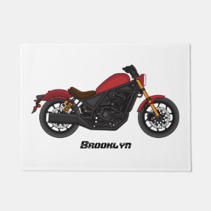 Motorrijwiel met wolkruisstijl deurmat