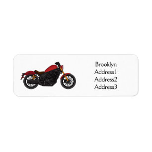 Motorrijwiel met wolkruisstijl etiket