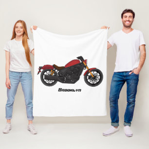 Motorrijwiel met wolkruisstijl fleece deken