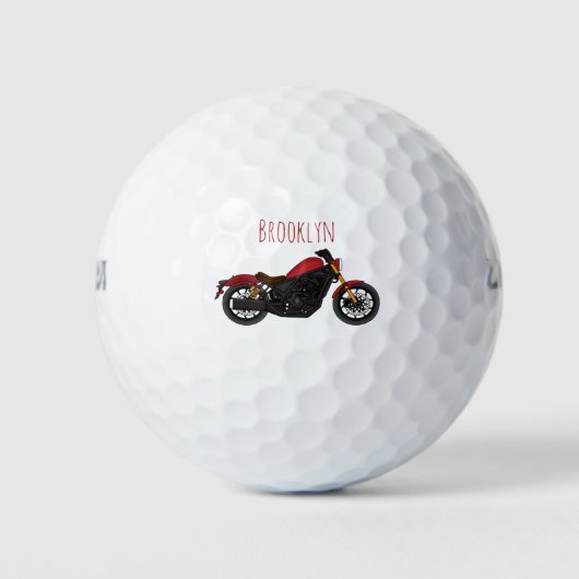 Motorrijwiel met wolkruisstijl golfballen (Voorkant)
