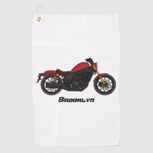 Motorrijwiel met wolkruisstijl golfhanddoek