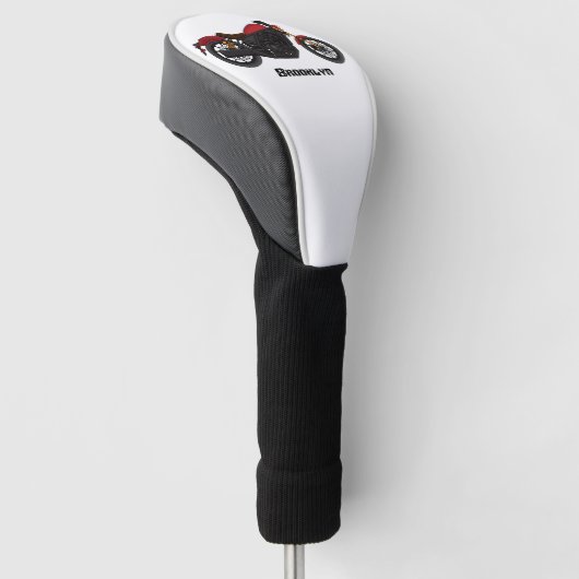 Motorrijwiel met wolkruisstijl golfheadcover (Schuin)
