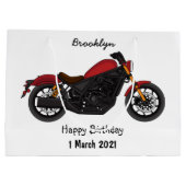 Motorrijwiel met wolkruisstijl groot cadeauzakje (Achterkant)