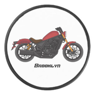 Motorrijwiel met wolkruisstijl hockey puck