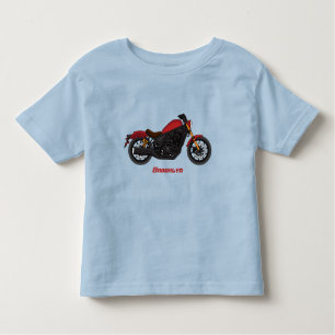 Motorrijwiel met wolkruisstijl kinder shirts