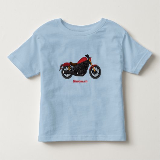 Motorrijwiel met wolkruisstijl kinder shirts (Voorkant)