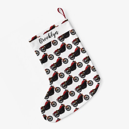 Motorrijwiel met wolkruisstijl kleine kerstsok (Achterkant (Hangend))