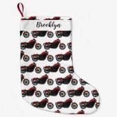 Motorrijwiel met wolkruisstijl kleine kerstsok (Voorkant)