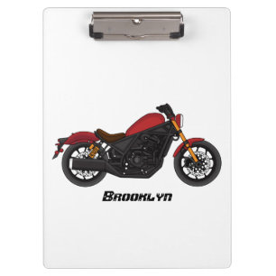 Motorrijwiel met wolkruisstijl klembord