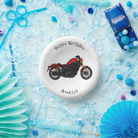 Motorrijwiel met wolkruisstijl papieren kommen (Feest)