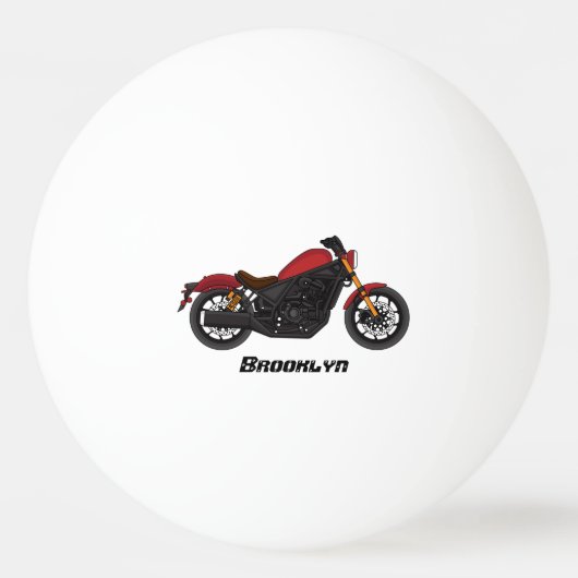 Motorrijwiel met wolkruisstijl pingpongbal (Voorkant)