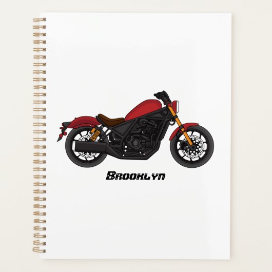 Motorrijwiel met wolkruisstijl planner (Voorkant)