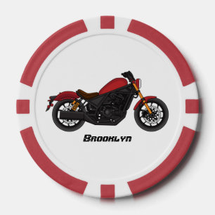 Motorrijwiel met wolkruisstijl poker chips