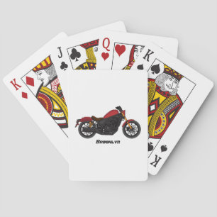 Motorrijwiel met wolkruisstijl pokerkaarten