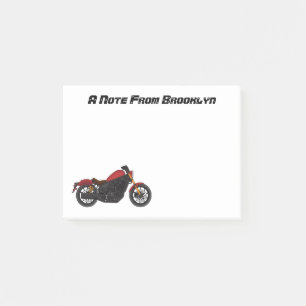 Motorrijwiel met wolkruisstijl post-it® notes