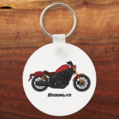 Motorrijwiel met wolkruisstijl sleutelhanger (Voorkant)