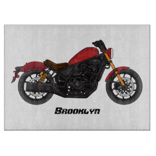 Motorrijwiel met wolkruisstijl snijplank