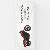 Motorrijwiel met wolkruisstijl spandoek (Verticaal)