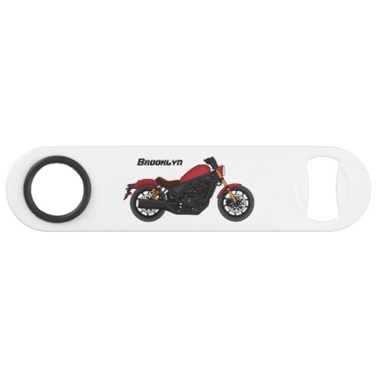 Motorrijwiel met wolkruisstijl speed flessenopener (Voorkant (Horizontaal))