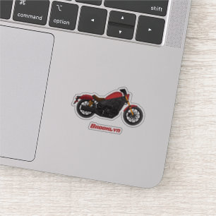 Motorrijwiel met wolkruisstijl sticker