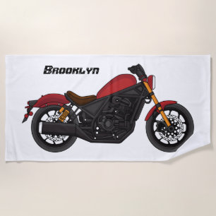 Motorrijwiel met wolkruisstijl strandlaken