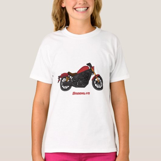Motorrijwiel met wolkruisstijl t-shirt (Voorkant)