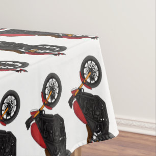 Motorrijwiel met wolkruisstijl tafelkleed