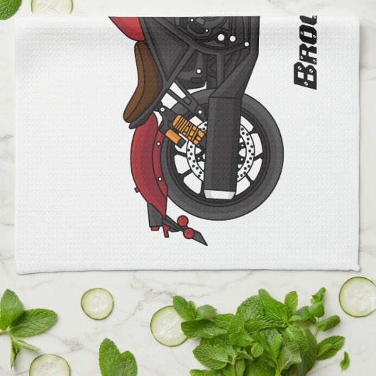 Motorrijwiel met wolkruisstijl theedoek (Gevouwen)