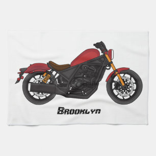 Motorrijwiel met wolkruisstijl theedoek