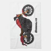 Motorrijwiel met wolkruisstijl theedoek (Verticaal)