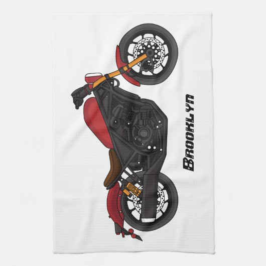 Motorrijwiel met wolkruisstijl theedoek (Verticaal)