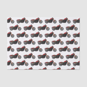 Motorrijwiel met wolkruisstijl tissuepapier
